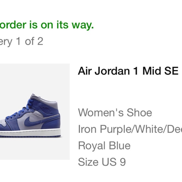 Nike Air Jordan Mid SE, W9, M7, Light Purple/Blue - Picture 3 of 6